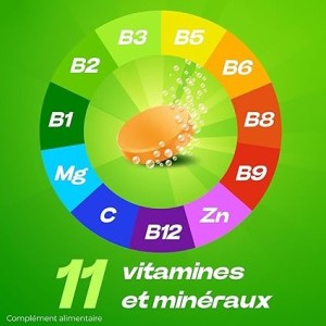 Multivitamines et Minéraux - Vitamine C, B3, B5, B1, B12, Calcium, Magnésium et Zinc