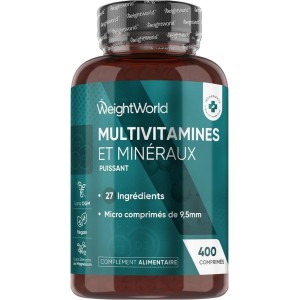 Multivitamines et Minéraux  Vitamines A B C D E K Calcium, Magnesium, Zinc, Fer, Iode, Potassium
