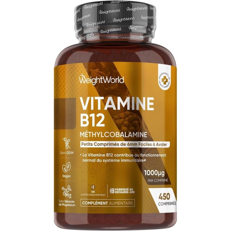 Vitamine B12 Méthylcobalamine 1000mcg 450 Microcomprimés