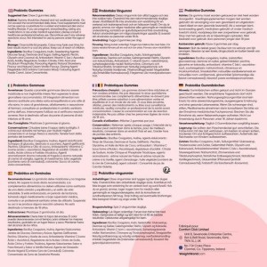 Probiotique 90 Gommes,Ferments Lactiques, 2 Milliards d'UFC de Bacillus Coagulan et Inuline